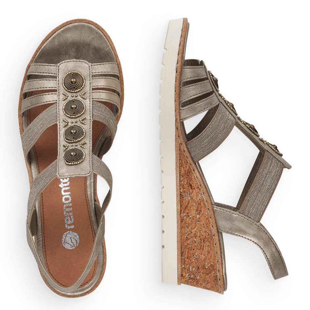 detail Dámské sandály REMONTE R6256-90 zlatá S1