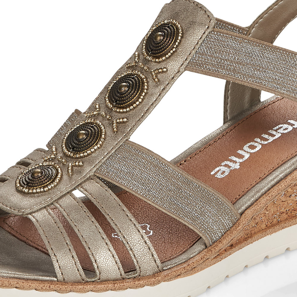 detail Dámské sandály REMONTE R6256-90 zlatá S1