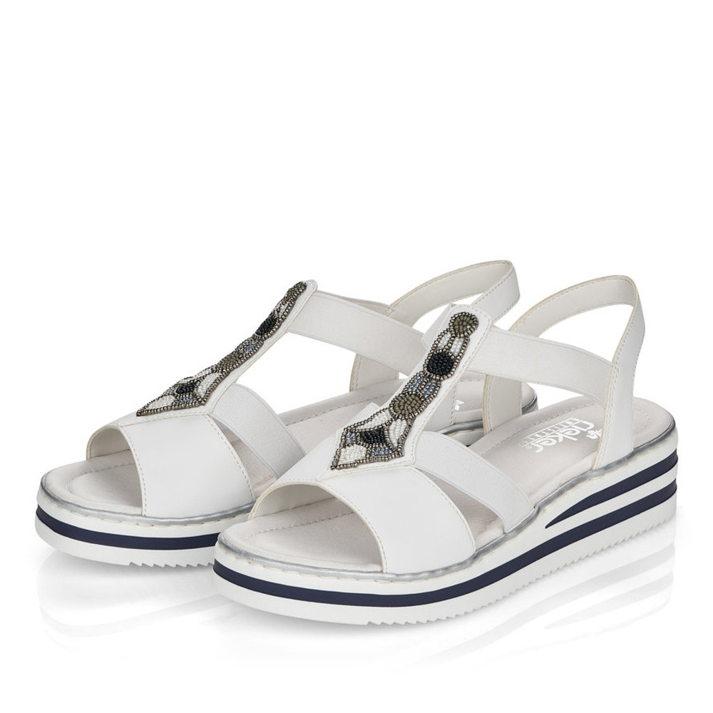 detail Dámské sandály RIEKER V02G9-80 bílá S1