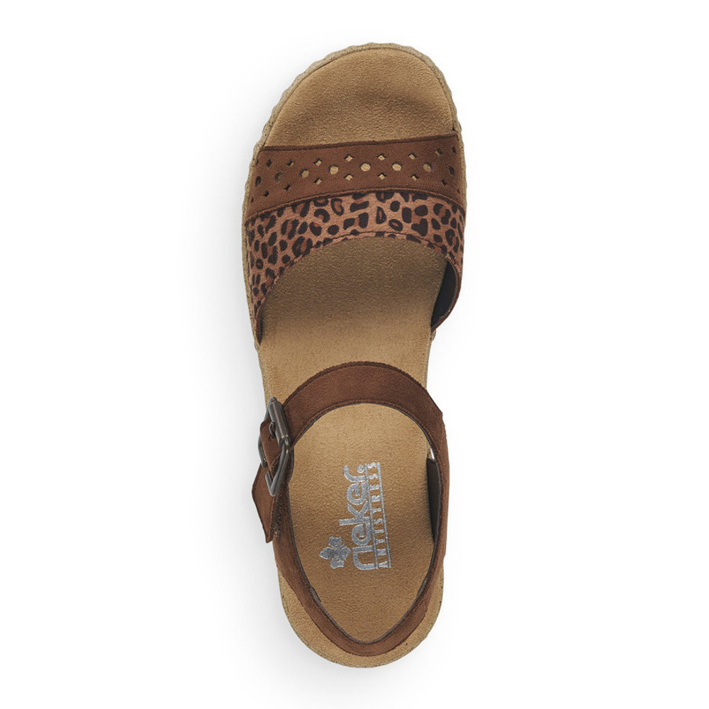 detail Dámské sandály RIEKER RIE-10200441-S1 hnědá