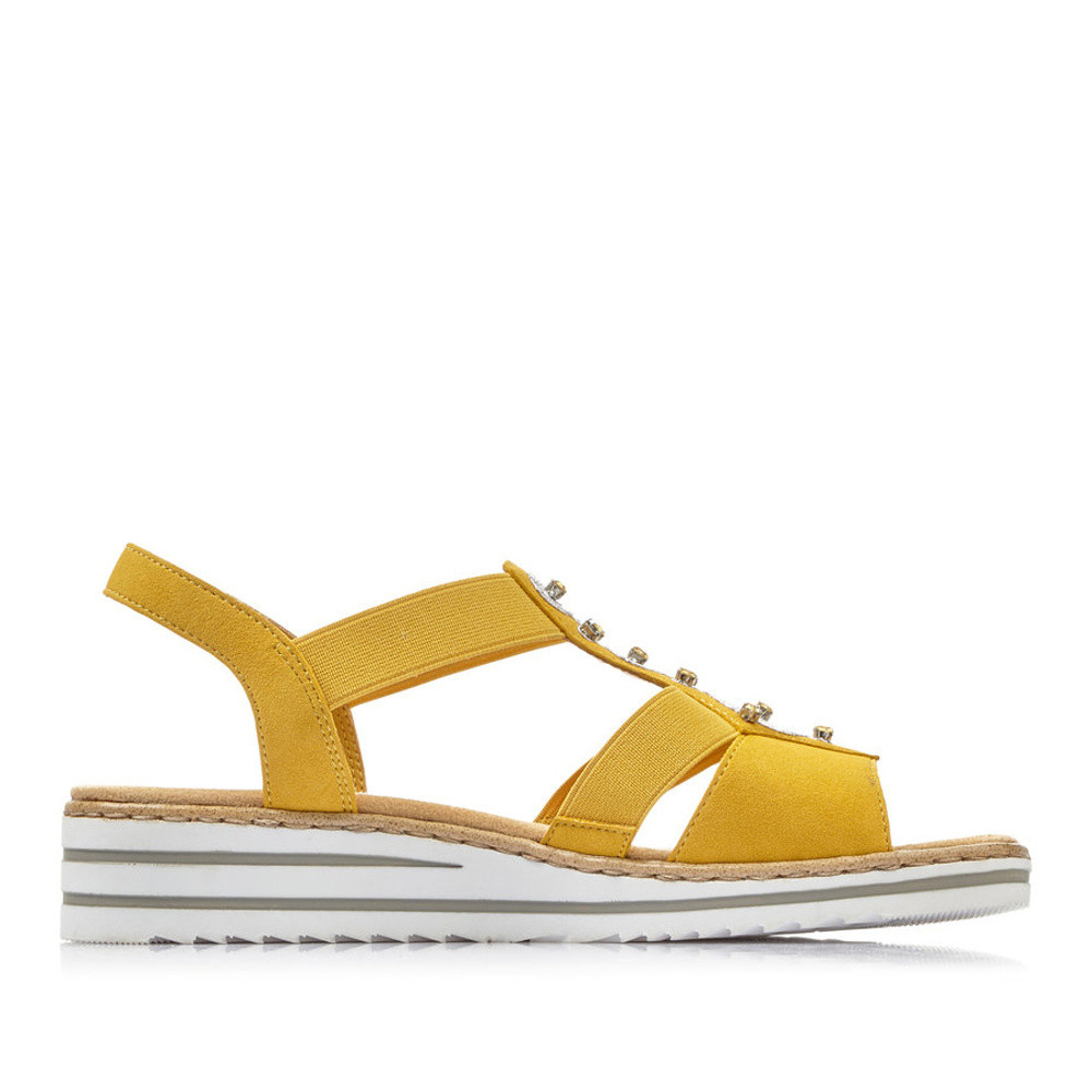 detail Dámské sandály RIEKER RIE-10200443-S1 žlutá