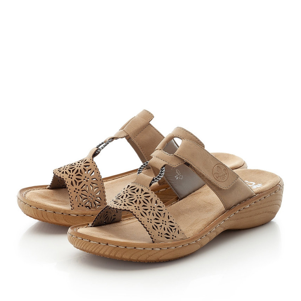 detail Dámské nazouváky RIEKER V27K5-60 béžová S1