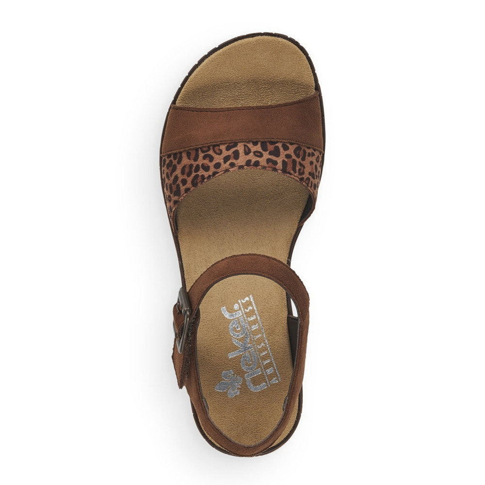 detail Dámské sandály RIEKER RIE-10200459-S1 hnědá