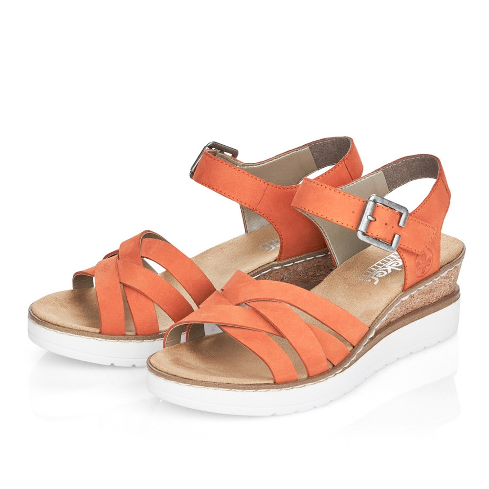 detail Dámské sandály RIEKER RIE-10200473-S1 oranžová