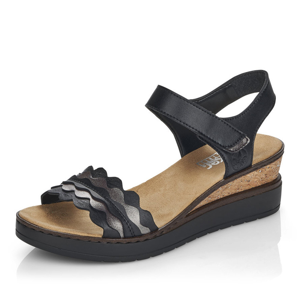 detail Dámské sandály RIEKER V38F3-00 černá S3