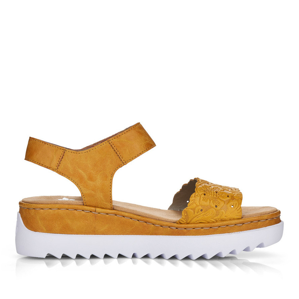 detail Dámské sandály RIEKER V44F0-68 žlutá S1