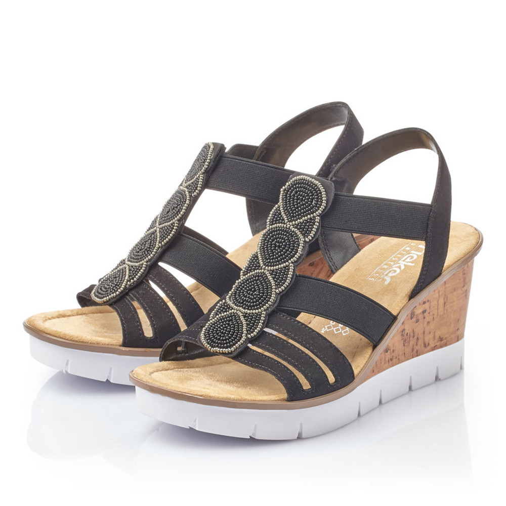 detail Dámske sandále RIEKER V55D8-00 čierna S1