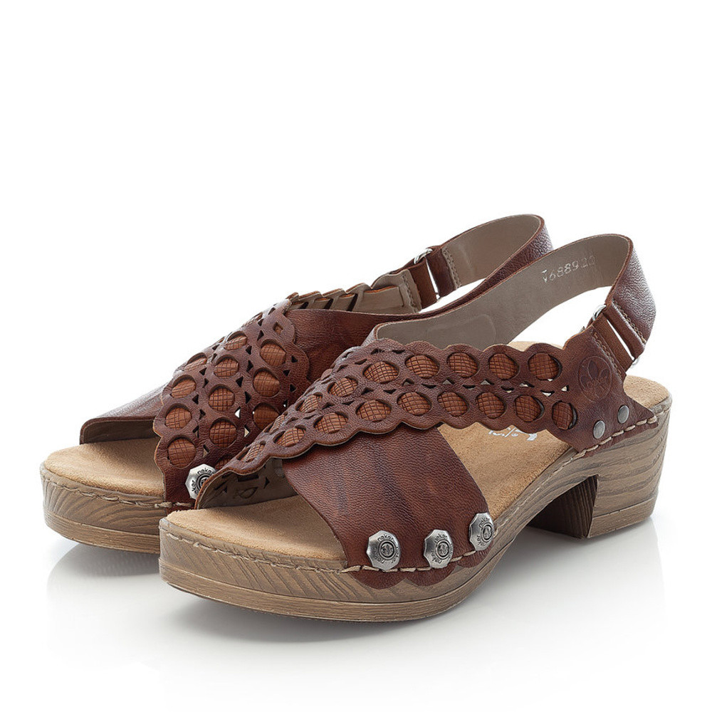 detail Dámské sandály RIEKER RIE-10200517-S2 hnědá