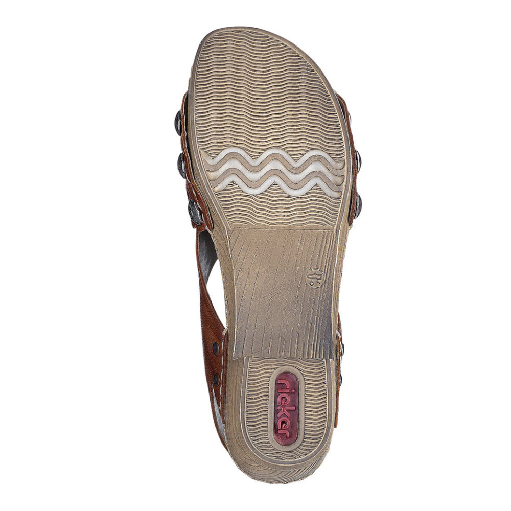 detail Dámské sandály RIEKER RIE-10200517-S2 hnědá