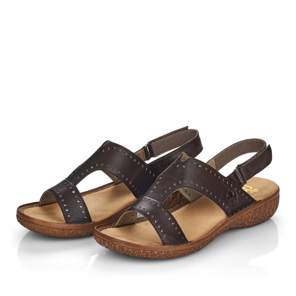 detail Dámské sandály RIEKER RIE-10200518-S1 hnědá