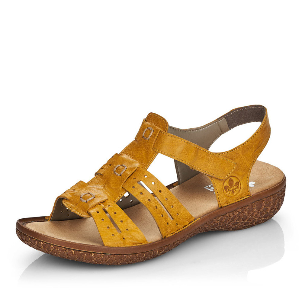 detail Dámské sandály RIEKER V6917-68 žlutá S2