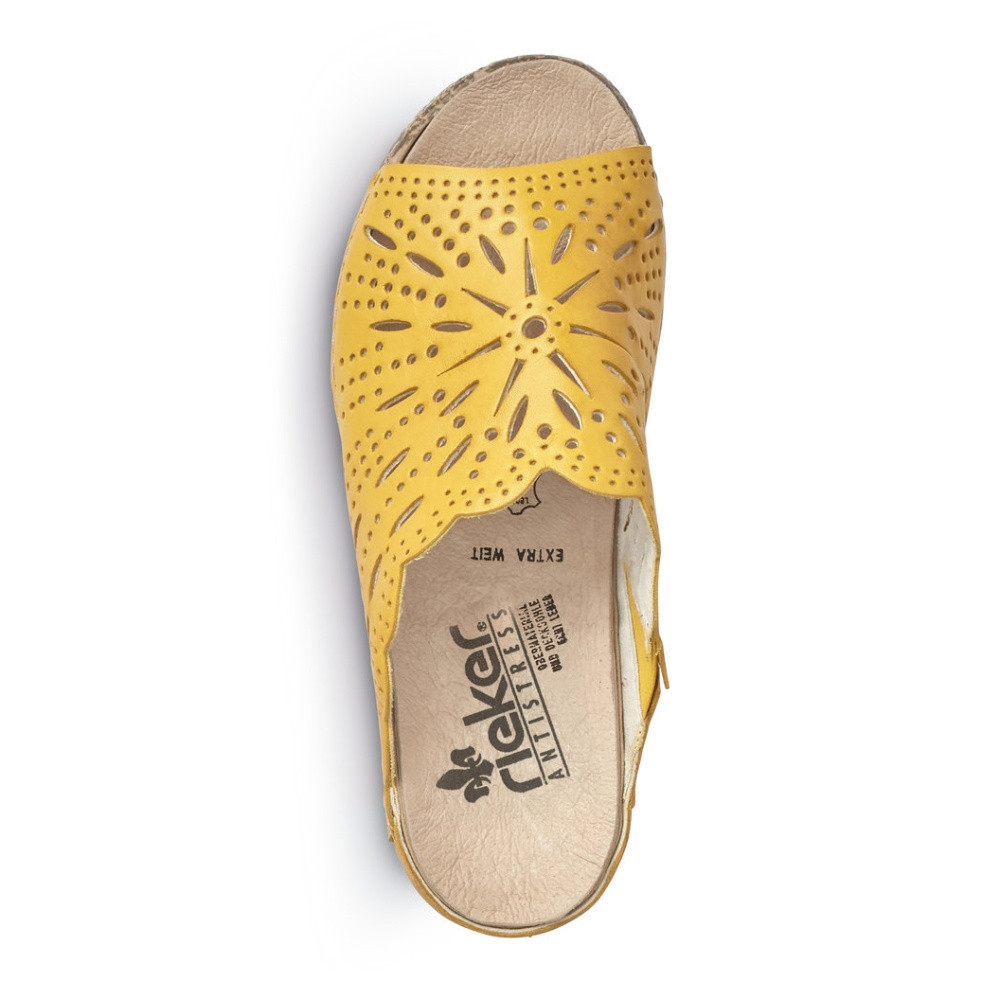 detail Dámské nazouváky RIEKER V7290-68 žlutá S1