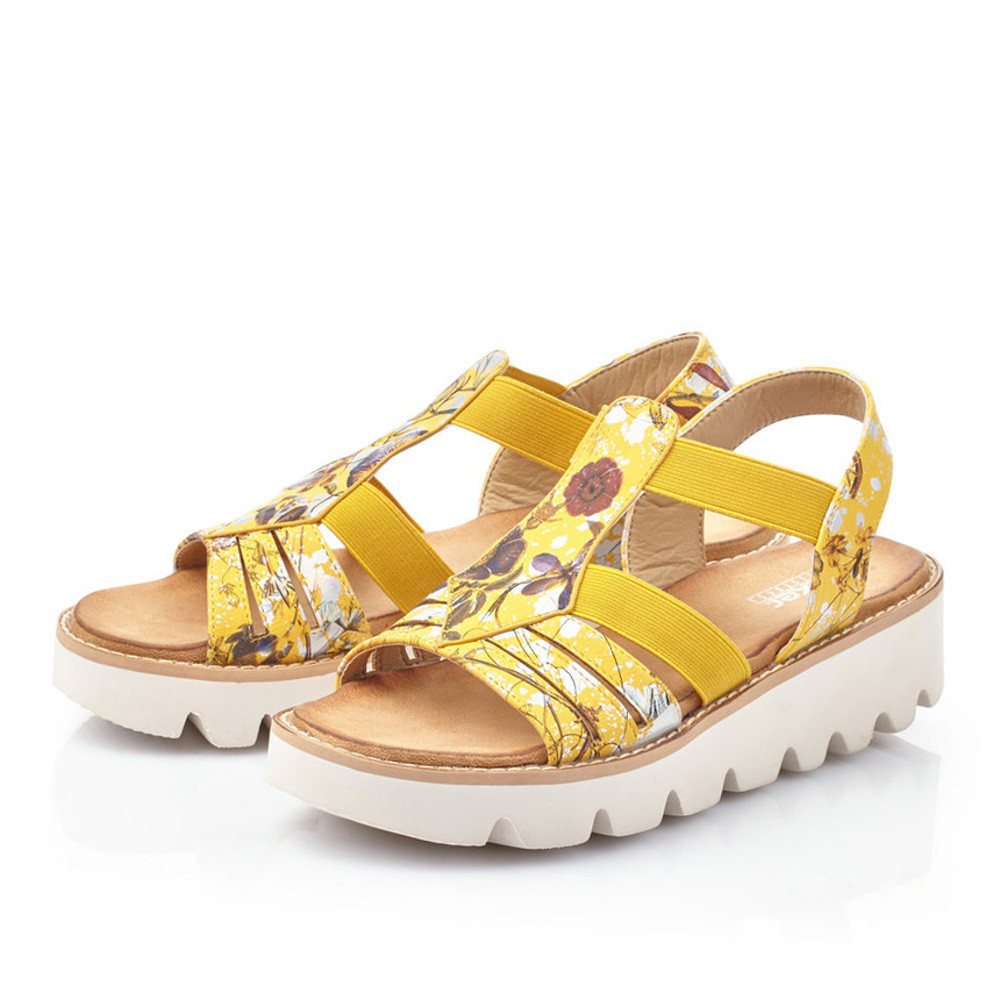 detail Dámské sandály RIEKER RIE-10200530-S1 žlutá