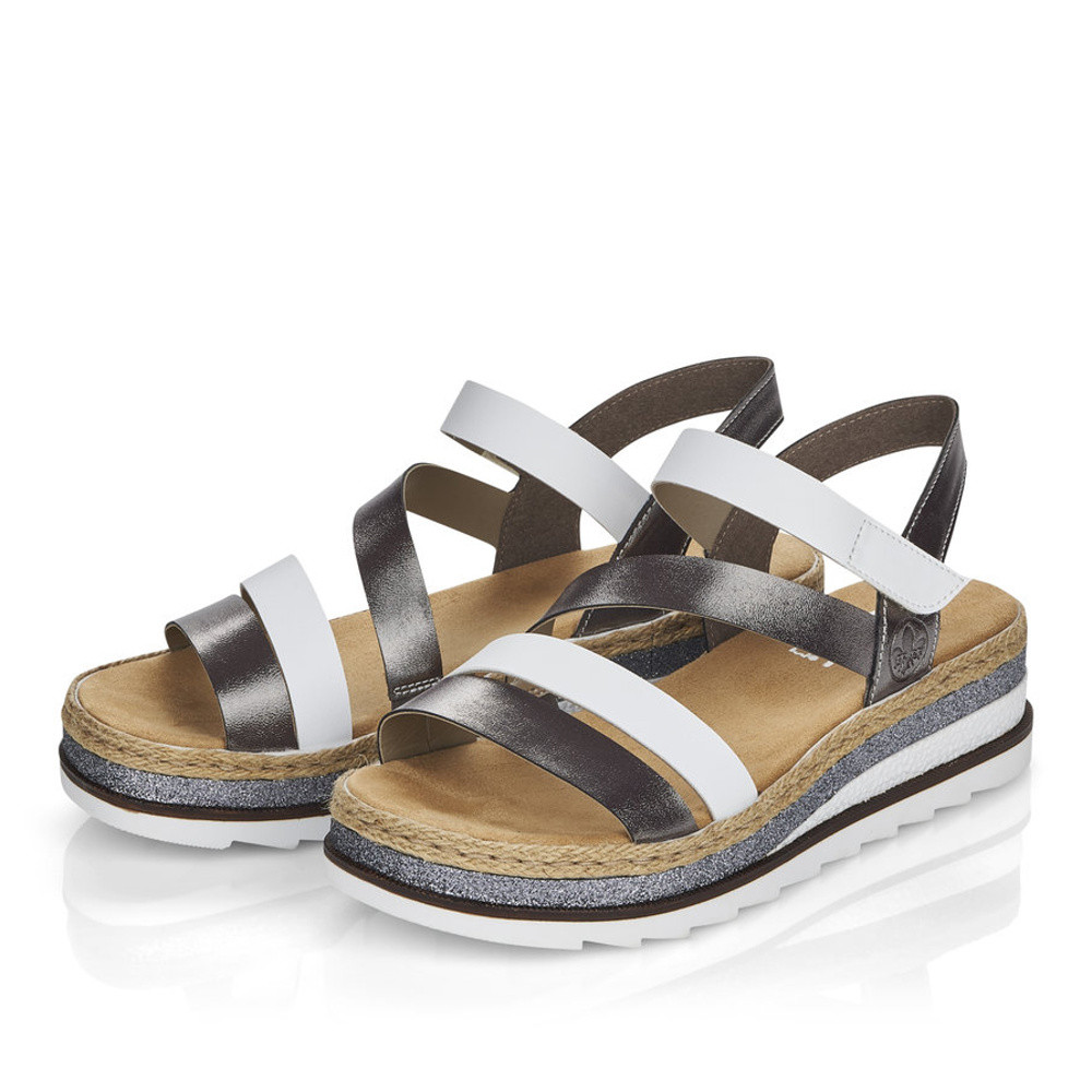 detail Dámské sandály RIEKER RIE-10200537-S2 stříbrná