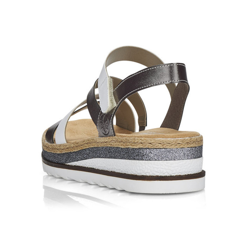 detail Dámské sandály RIEKER RIE-10200537-S2 stříbrná