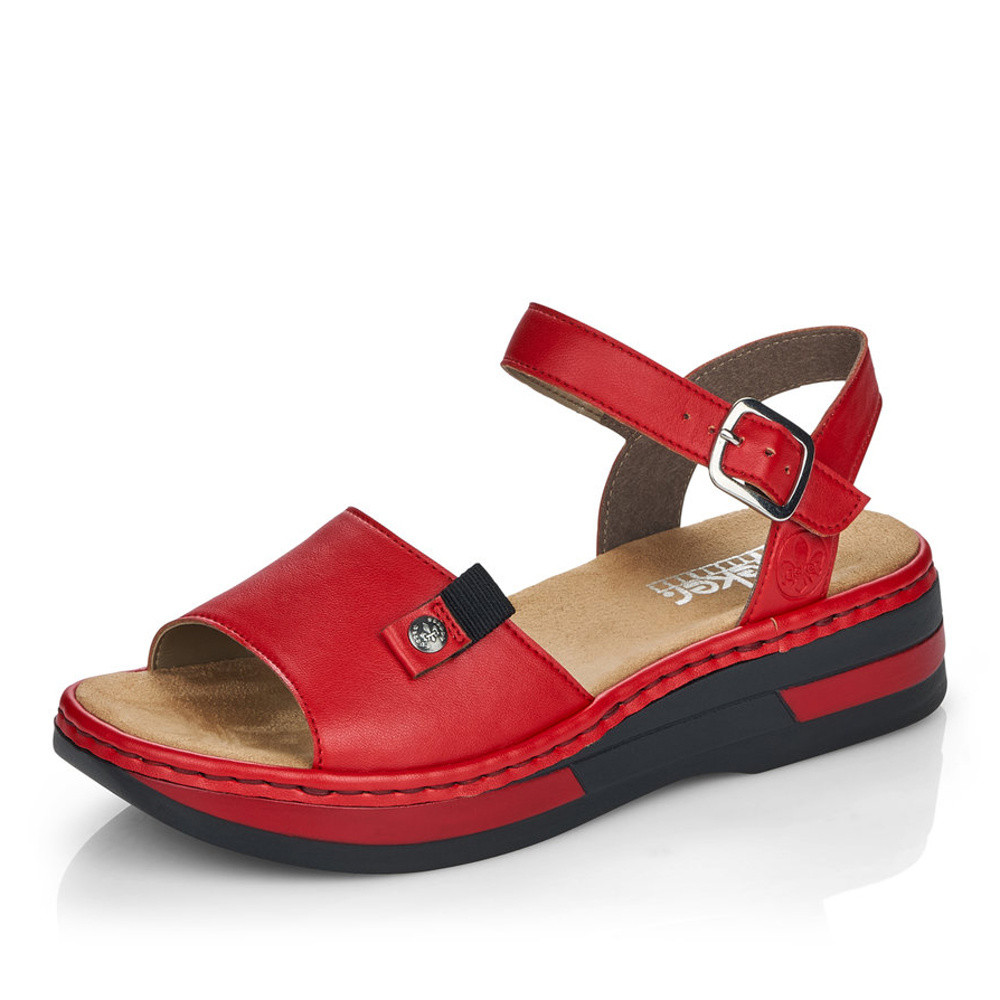 detail Dámské sandály RIEKER V59Y1-33 červená S1