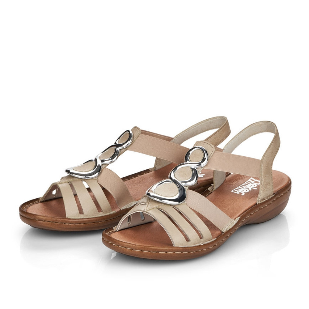 detail Dámské sandály RIEKER 60841-60 béžová S2