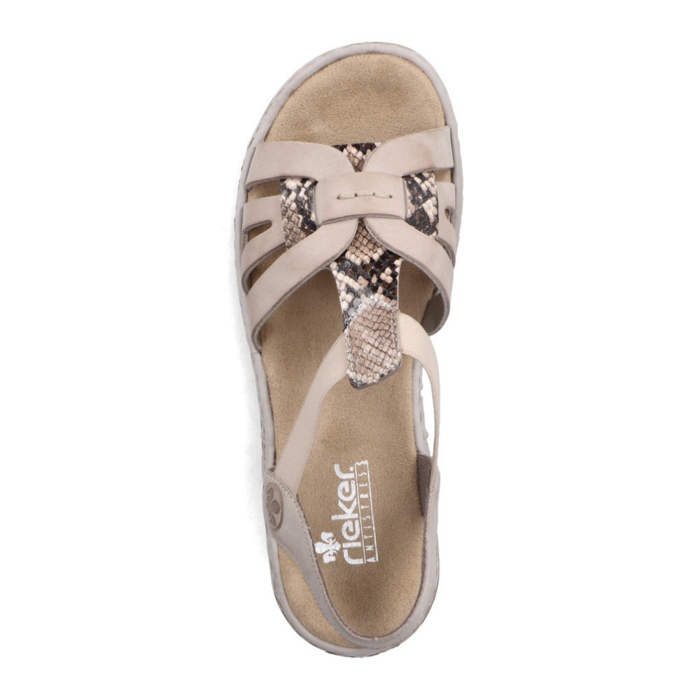 detail Dámské sandály RIEKER 65918-63 béžová S2