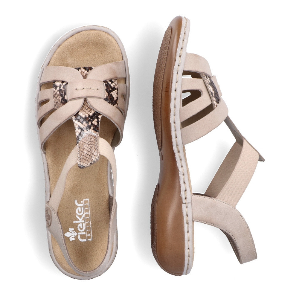 detail Dámské sandály RIEKER 65918-63 béžová S2