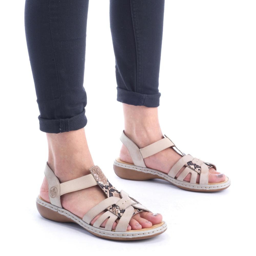 detail Dámské sandály RIEKER 65918-63 béžová S2
