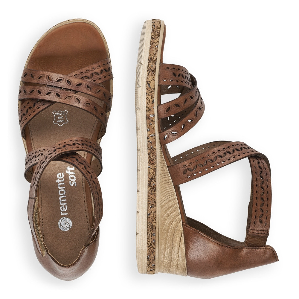 detail Dámské sandály REMONTE RIE-10201075-S3 hnědá