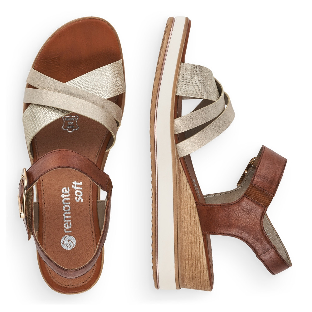 detail Dámské sandály REMONTE D6454-90 hnědá S2