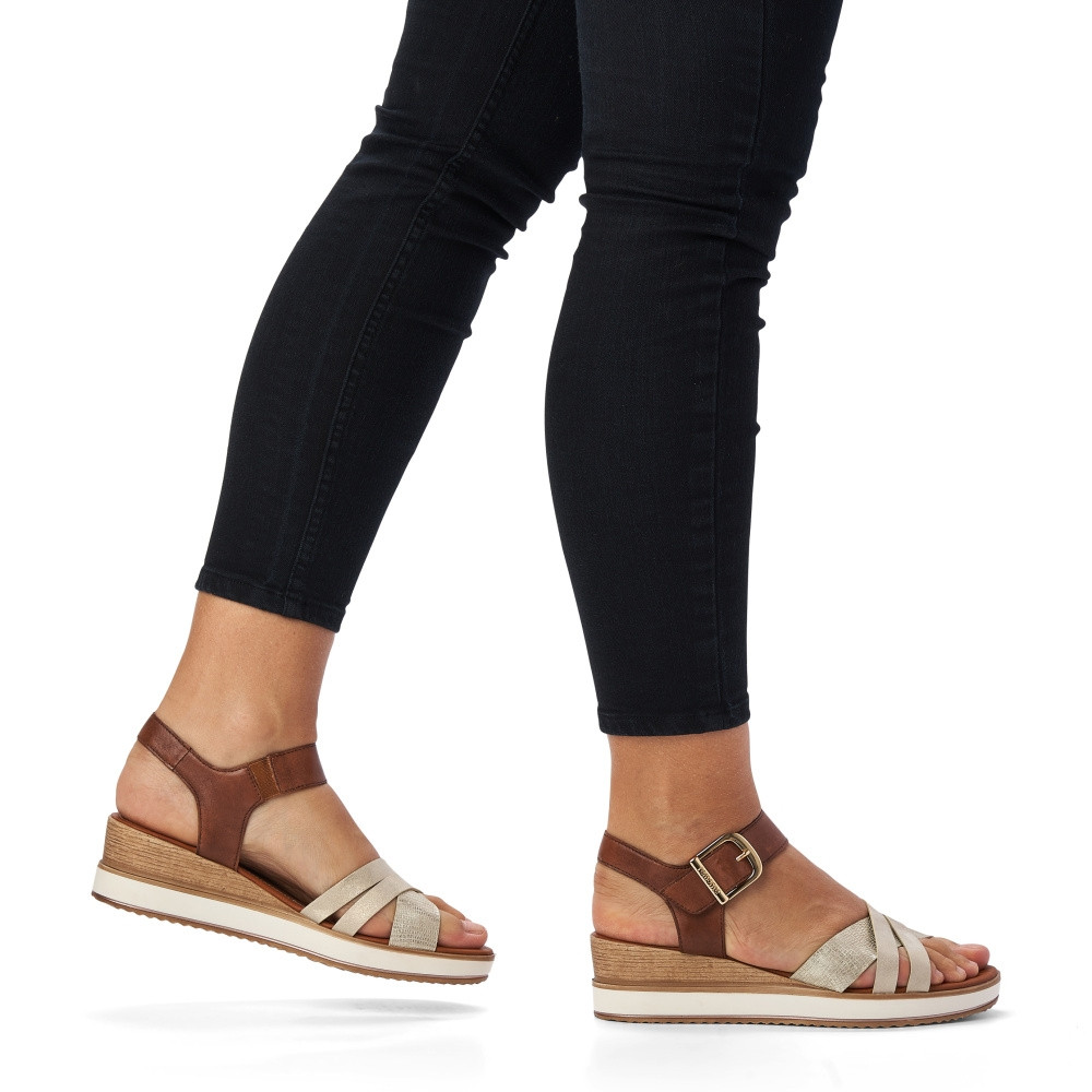 detail Dámské sandály REMONTE D6454-90 hnědá S2