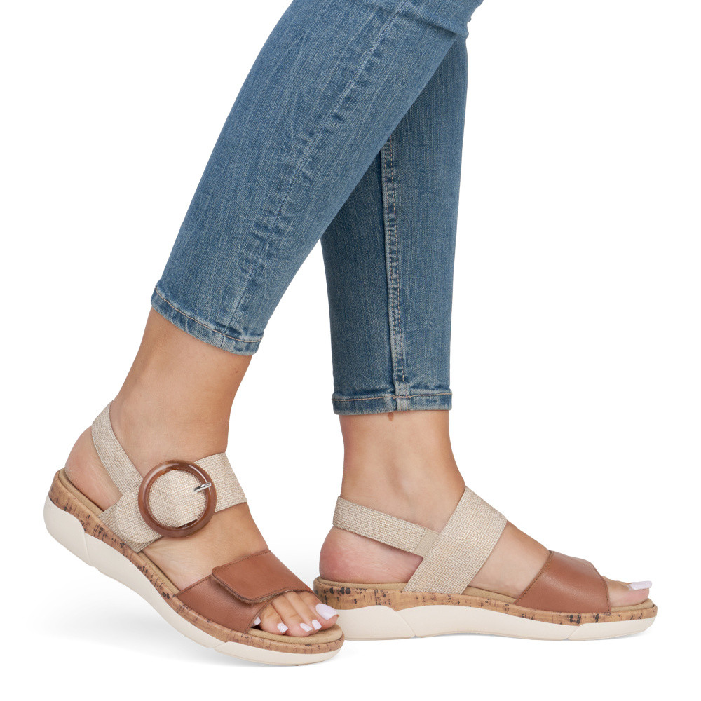 detail Dámské sandály REMONTE R6853-90 hnědá S6