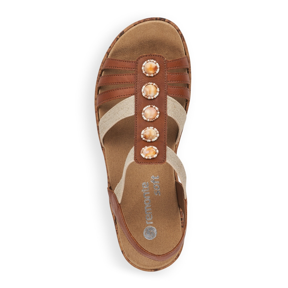 detail Dámské sandály REMONTE RIE-10201167-S2 hnědá