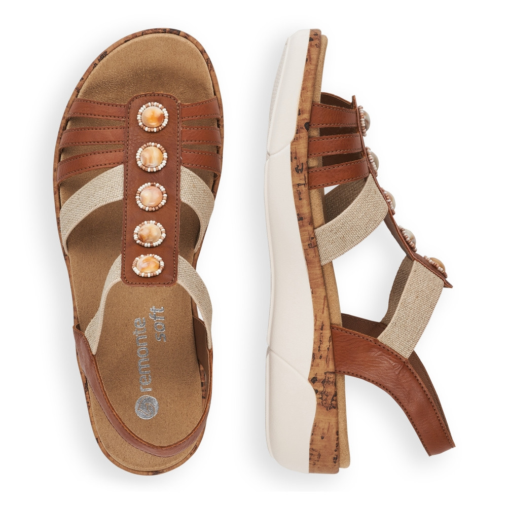 detail Dámské sandály REMONTE RIE-10201167-S2 hnědá