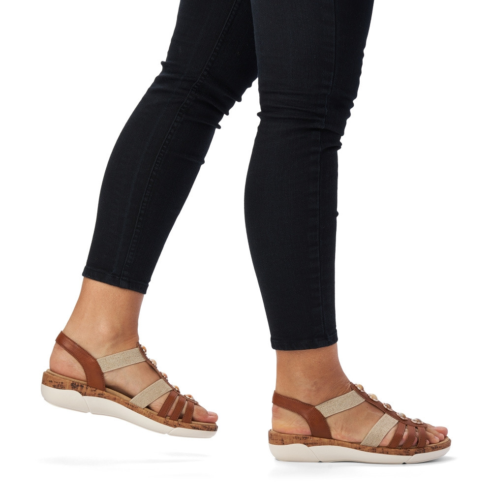 detail Dámské sandály REMONTE RIE-10201167-S2 hnědá