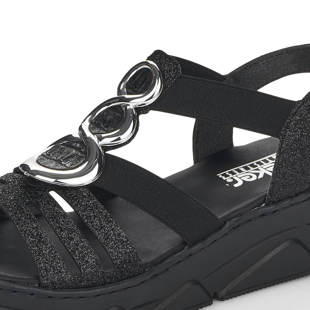 detail Dámské sandály RIEKER V20L4-00 černá S3