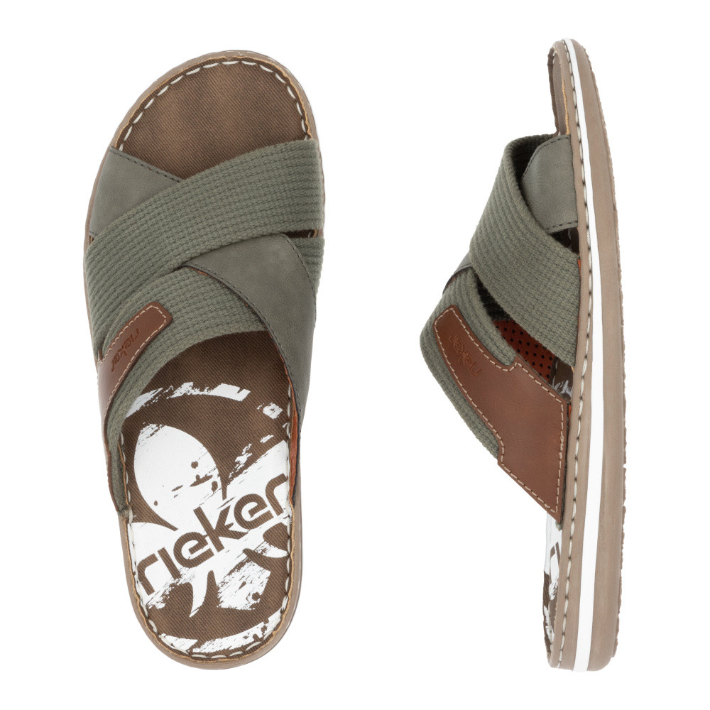 detail Pánské nazouváky RIEKER 21066-54 zelená S5