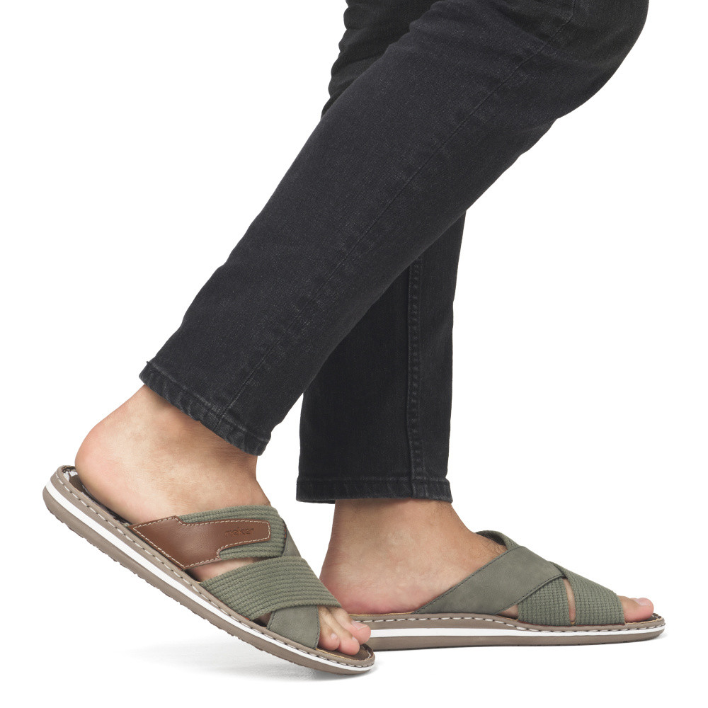 detail Pánské nazouváky RIEKER 21066-54 zelená S5