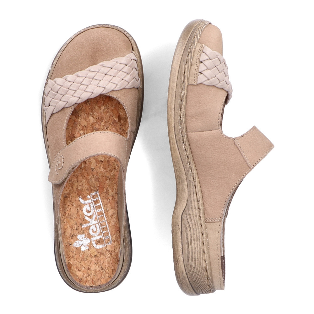 detail Dámské nazouváky RIEKER 46001-62 béžová S2