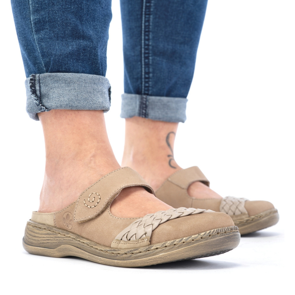 detail Dámské nazouváky RIEKER 46001-62 béžová S2