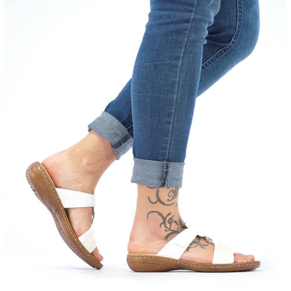 detail Dámské nazouváky RIEKER RIE-10201273-S2 bílá