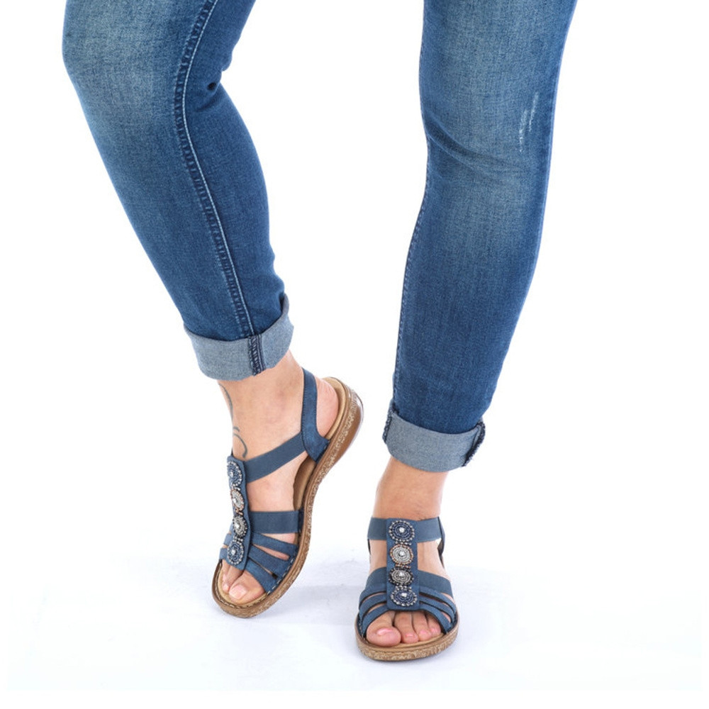 detail Dámské sandály RIEKER RIE-10201295-S2 modrá