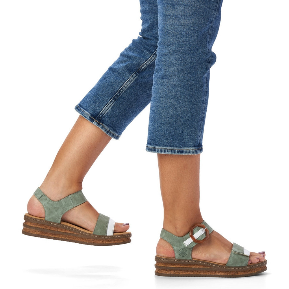 detail Dámské sandály RIEKER 62963-52 zelená S3