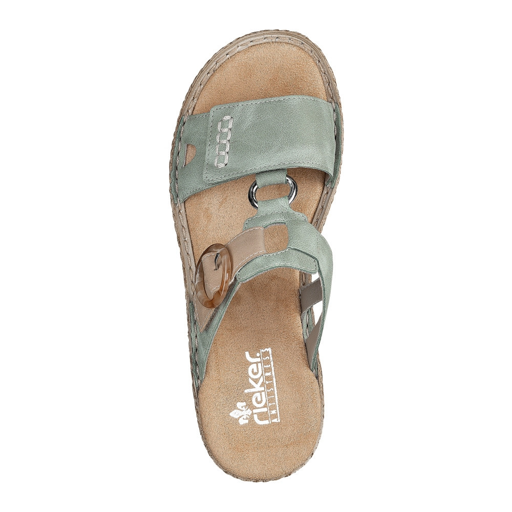 detail Dámské nazouváky RIEKER 658N4-52 zelená S3