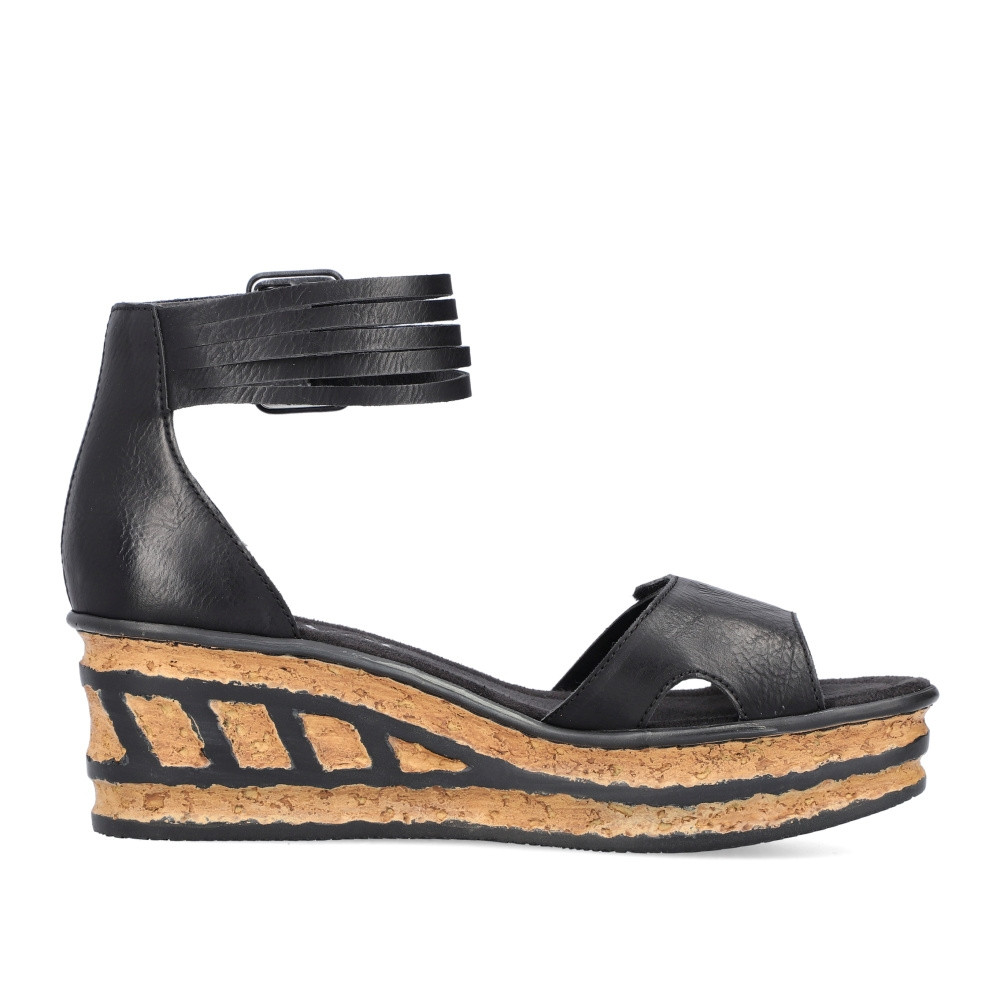 detail Dámské sandály RIEKER 68194-00 černá S6