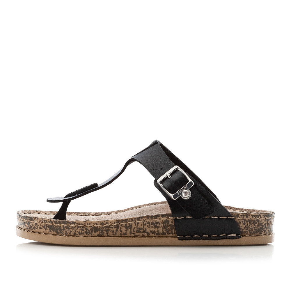 detail Dámské žabky RIEKER 68285-01 černá S2