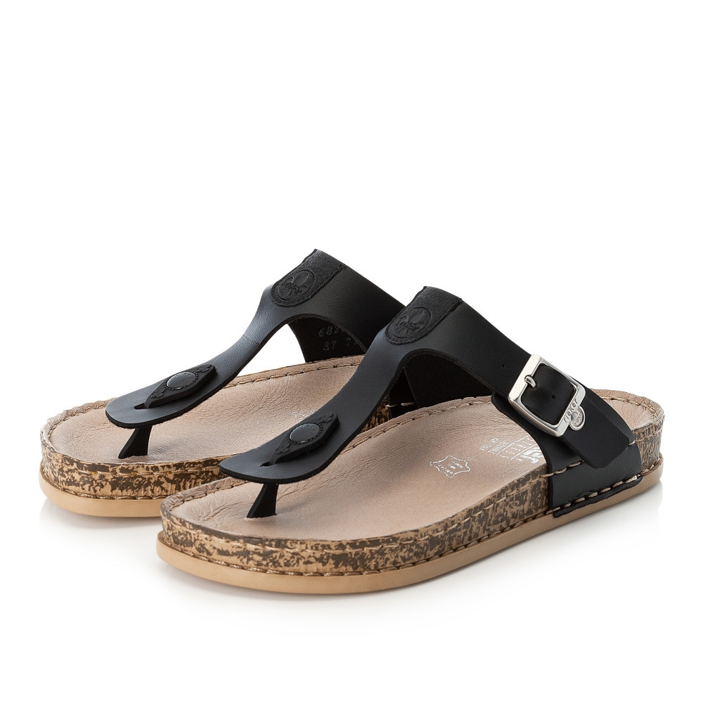 detail Dámské žabky RIEKER 68285-01 černá S2