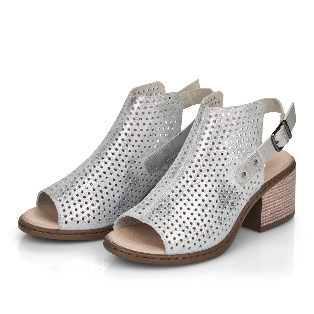 detail Dámské sandály RIEKER RIE-10201402-S2 stříbrná