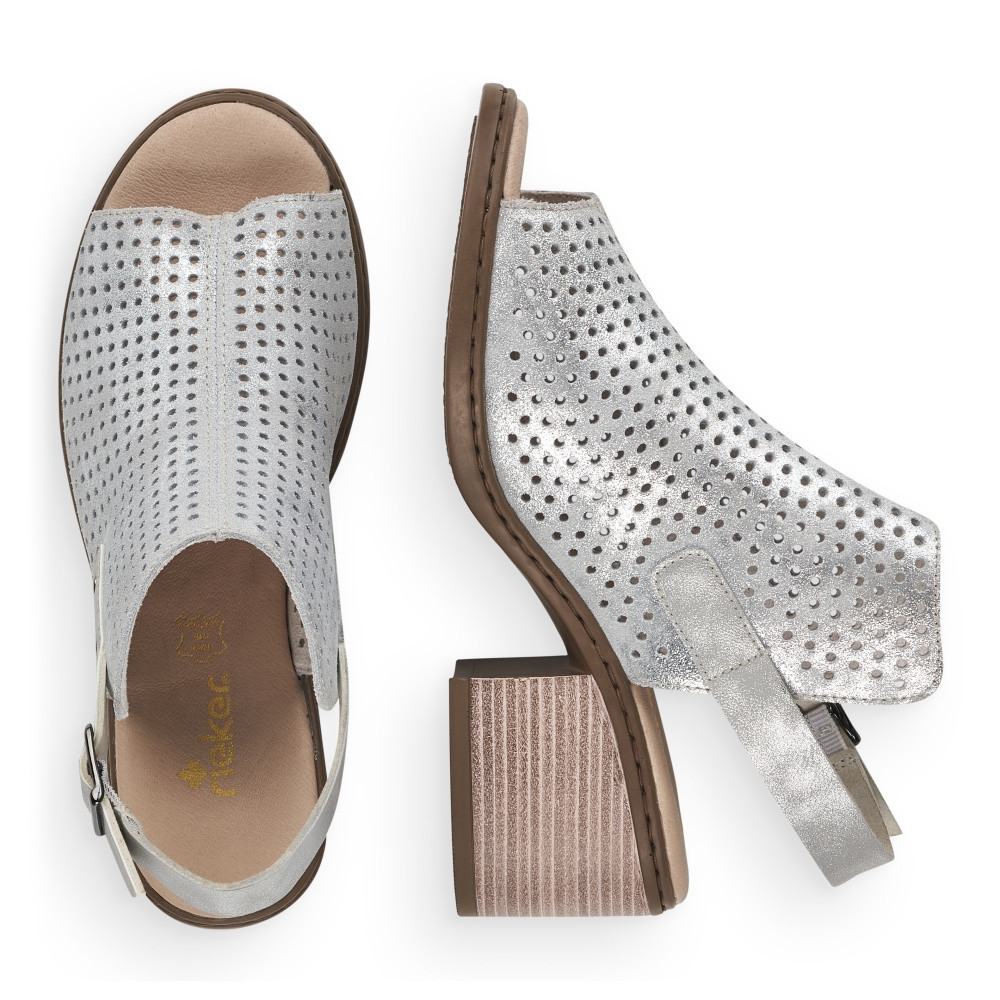 detail Dámské sandály RIEKER RIE-10201402-S2 stříbrná