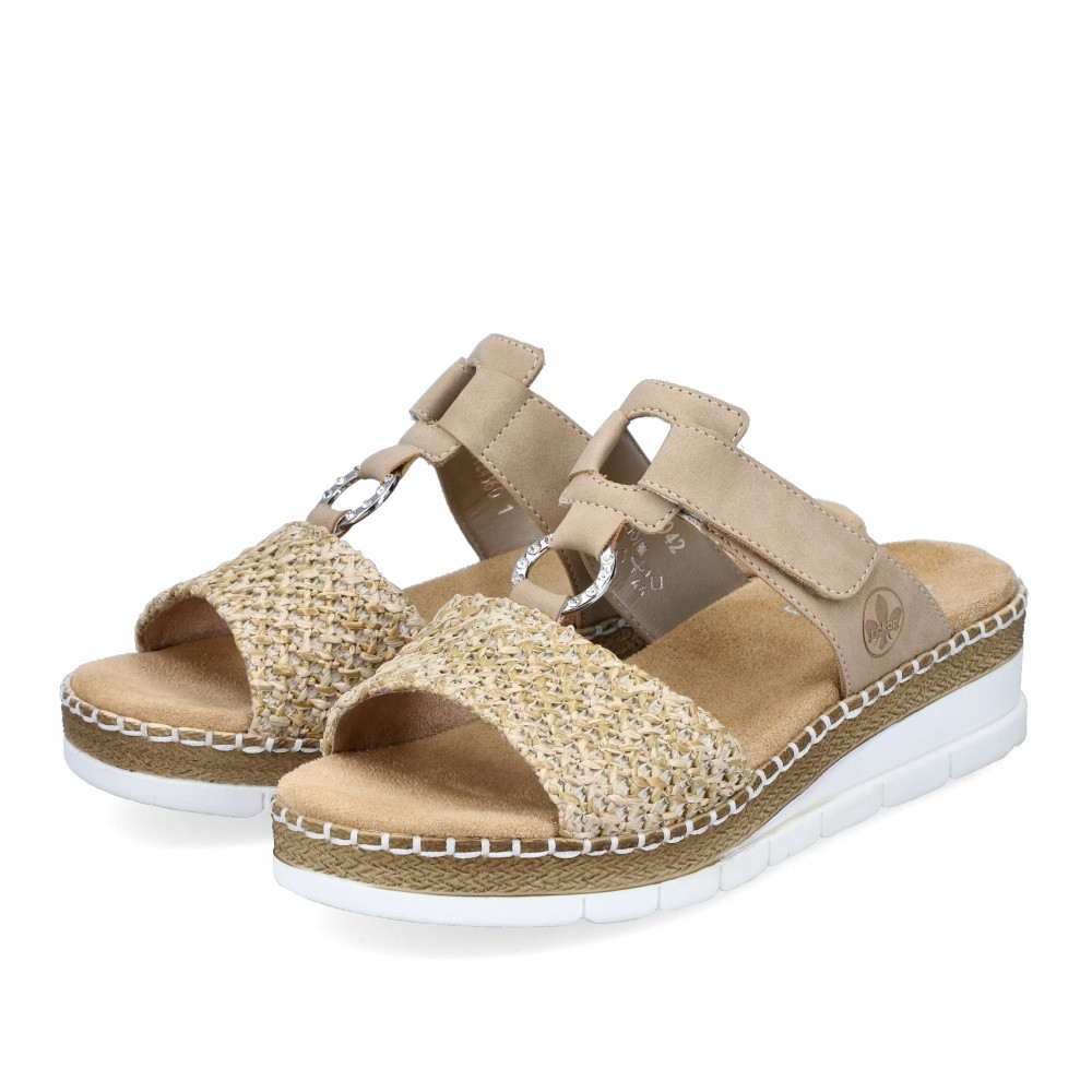 detail Dámske šľapky RIEKER V1243-60 béžová S5