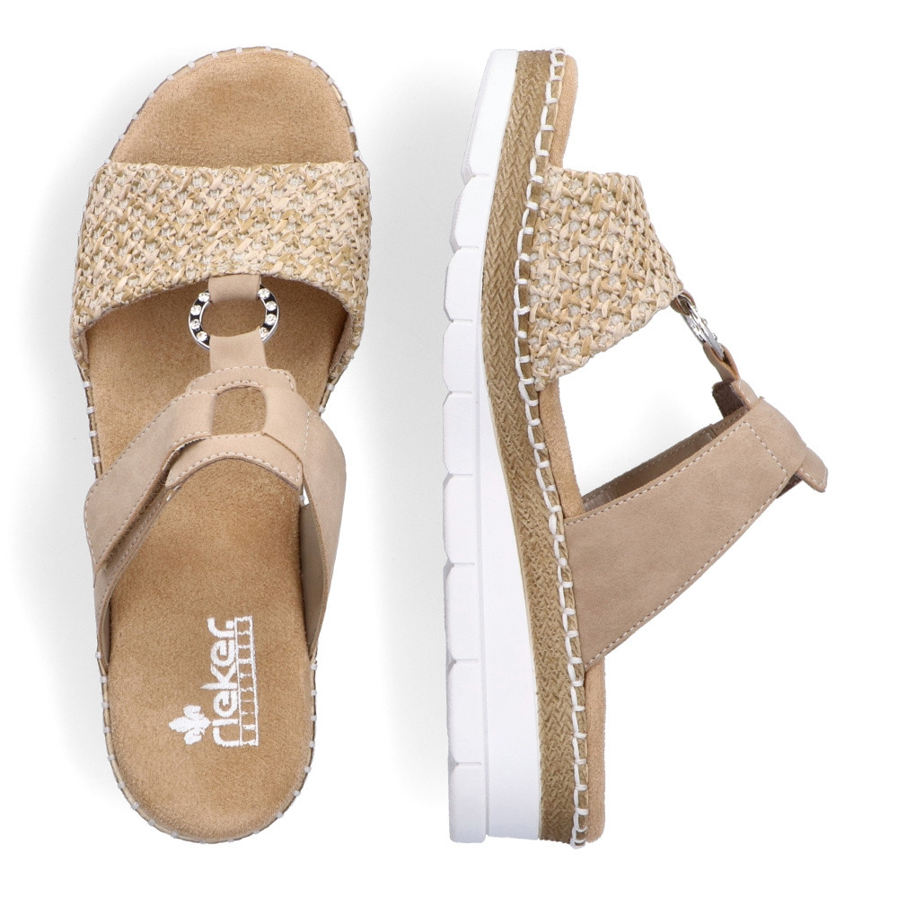 detail Dámske šľapky RIEKER V1243-60 béžová S5