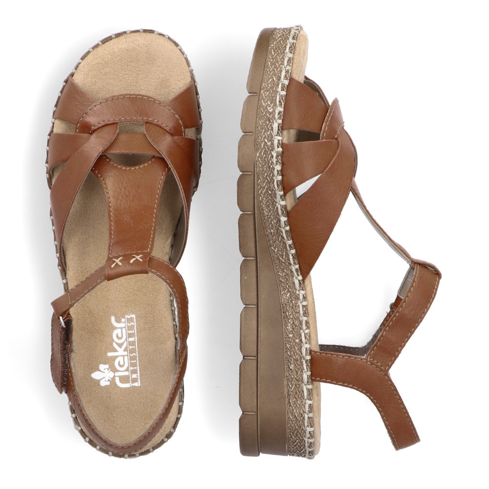 detail Dámské sandály RIEKER RIE-10201412-S2 hnědá