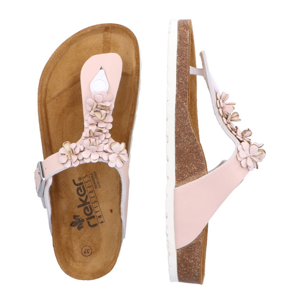 detail Dámské žabky RIEKER V8392-31 růžová S2