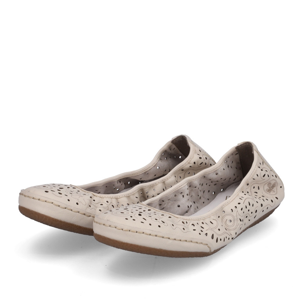 detail Dámské baleríny RIEKER 41460-60 béžová S3